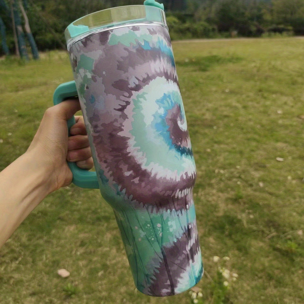 Tie-dye Tumbler With Lid, Stainless Steel Insulated Water Bottle