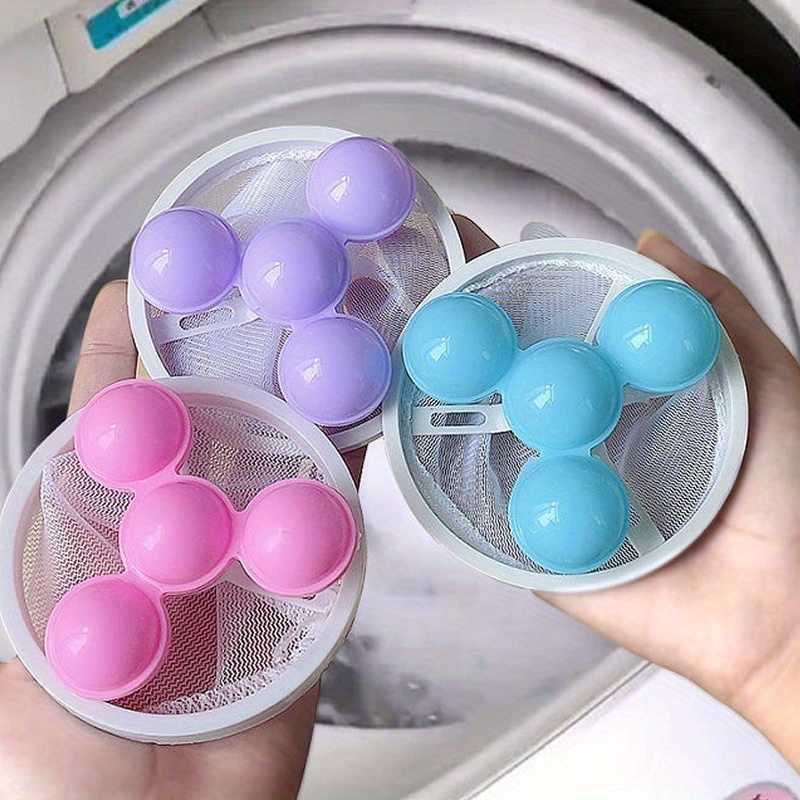 1 2pcs Washing Machine Floating Lint Mesh Bag Lint Catcher For Laundry Pet  Hair Remover For