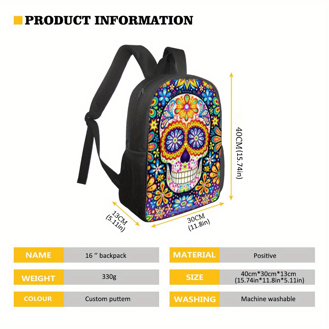 Halloween Skulls Backpack For Kids and Adults selling / Skulls Laptop Backpack / Travel Backpack / Skulls Rucksack / Best Custom Printed Backpack