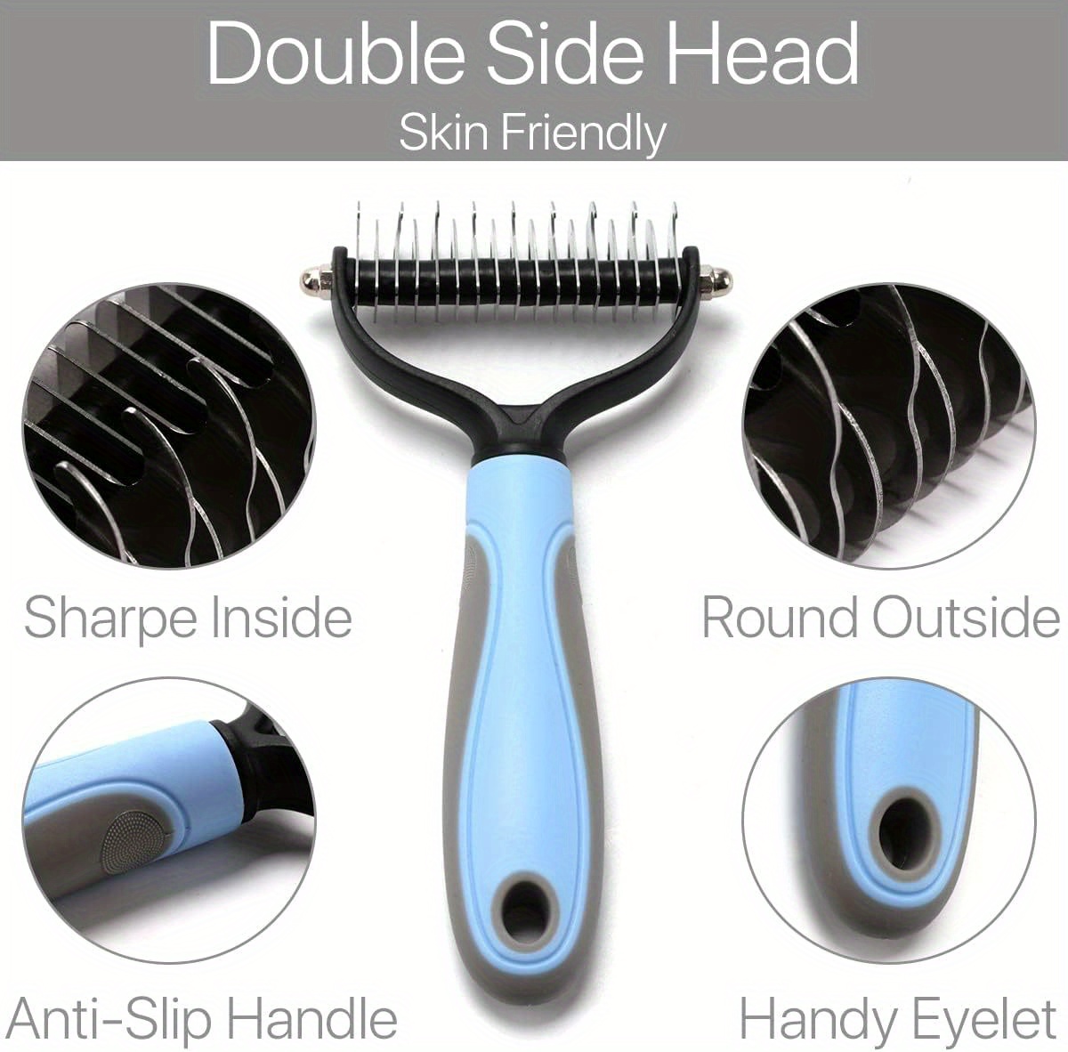 Pet Grooming Brush 2 Sided Undercoat Rake Dogs Cats Temu Kuwait