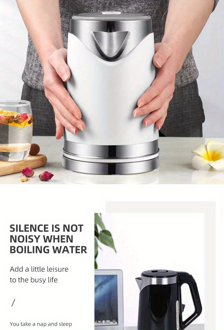 Portable Electric Kettle Double Layer Stainless Steel Food - Temu