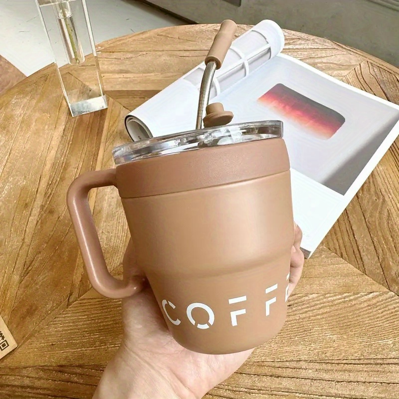 Vigo Coffee Mug With Lid And Straw Stainless Steel Coffee - Temu