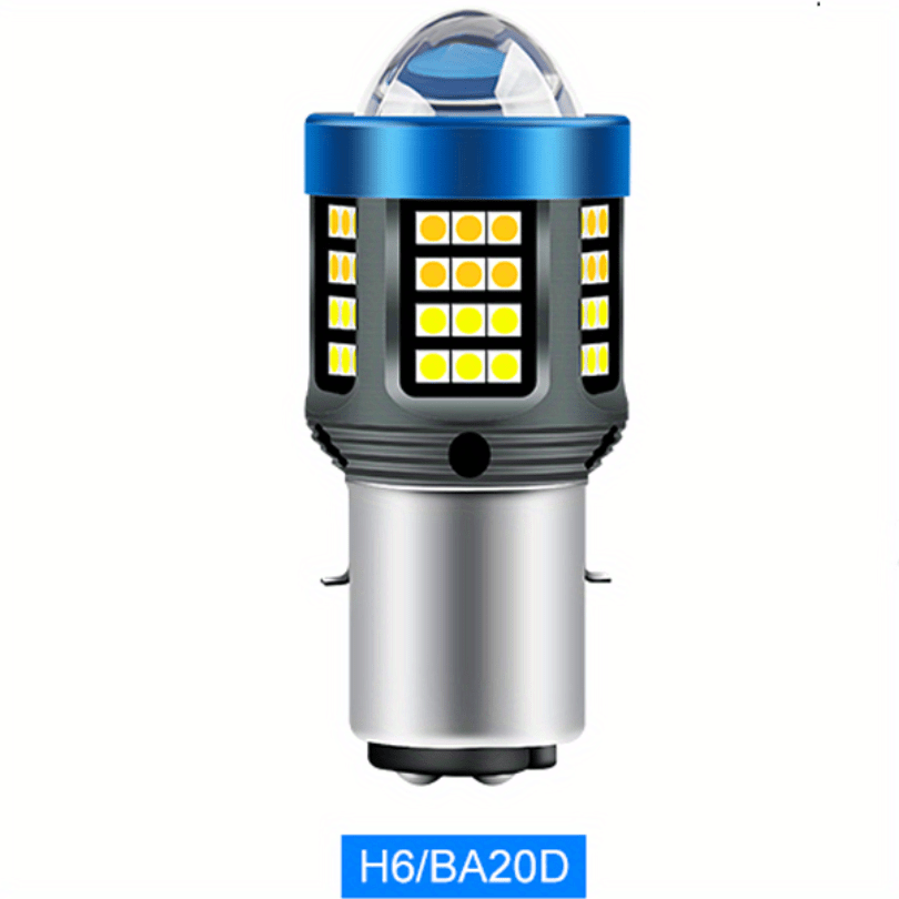 1 Stück 4 Farben H4 LED Moto H6 BA20D LED Motorrad Scheinwerferlampe  Projektorlinse Weiß Gelb Blau Rot Hallo/Lo Strahl Scheinwerfer Motorrad