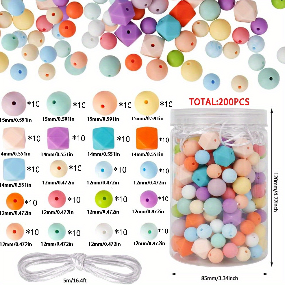 Silicone Beads Bulk Round Rubber Focus Beads For Jewelry - Temu