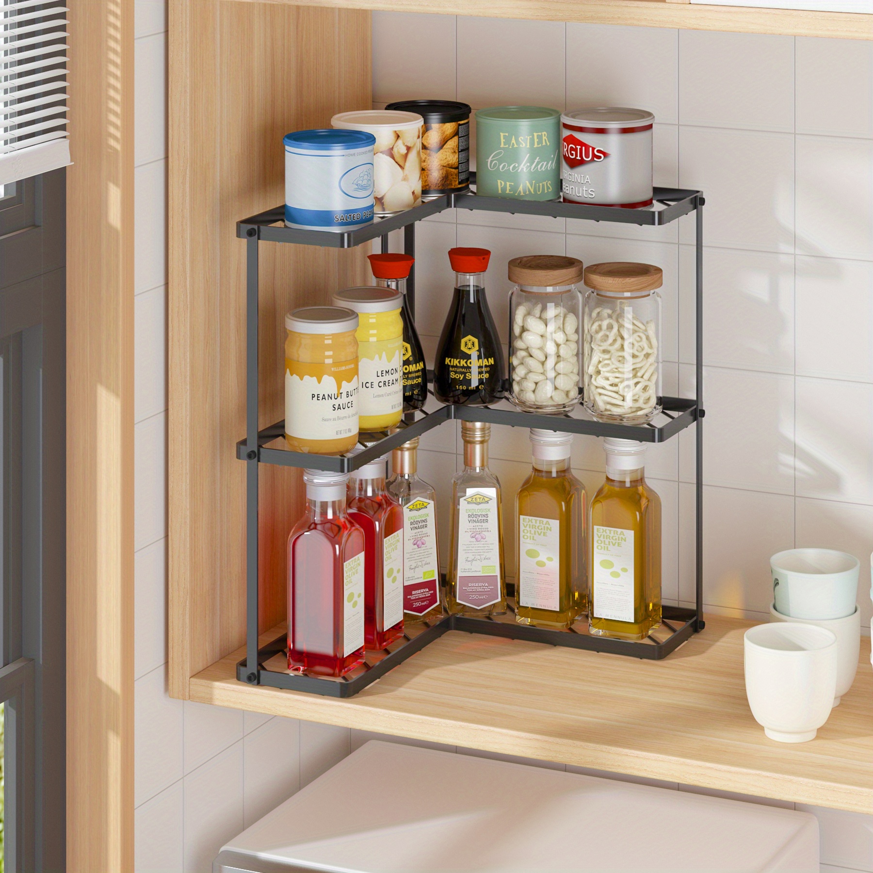 Corner shelf spice rack hot sale