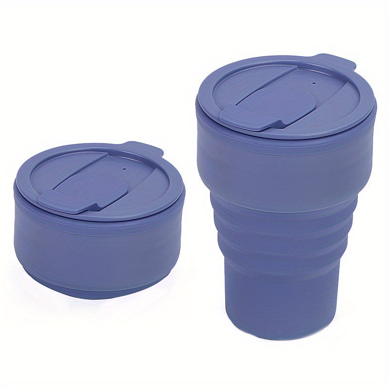 Foldable Coffee Cup With Handle And Lid, Creative Portable Silicone  Collapsible Water Mug, Travel Outdoors Camping Hiking Cycling - Temu