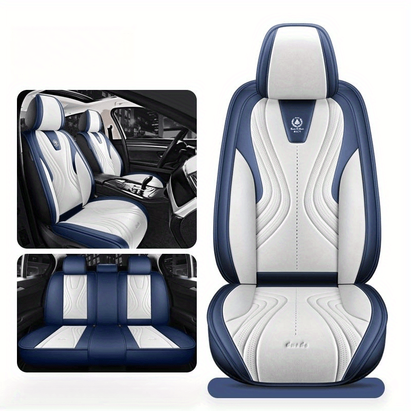 5 Luxury Car Seat Covers, New, Premium, All-season, Universal Fit,  Big-eyed, Full Coverage, Full Leather, Breathable, Car Seat Protector,  Summer - Temu