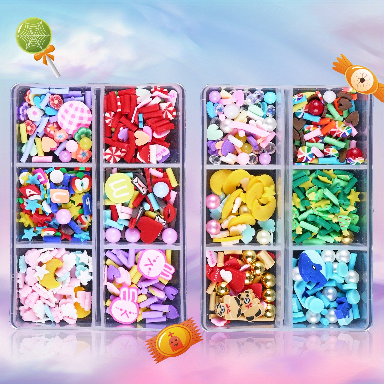20pcs Kawaii Nail Arts Charms Donut/Ice Cream/Candy/Lollipop Mixed Resin  Acrylic Decorations DIY Cute