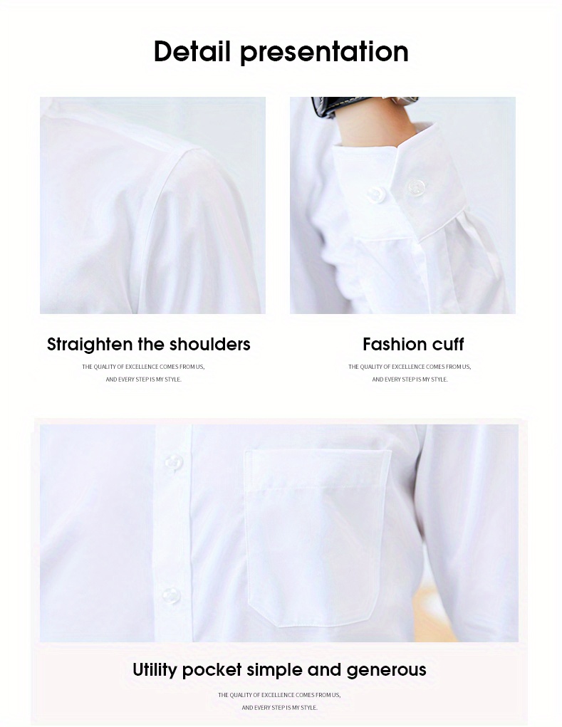 Fashion Men's Corporate Quality Formal Plain Long Sleeve White Shirt