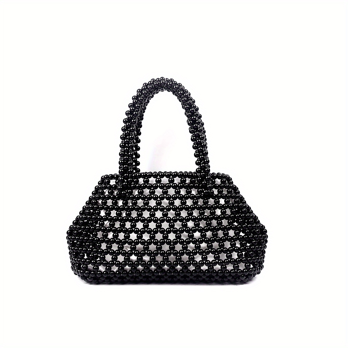 Vintage black pearl bag diy beaded handbag