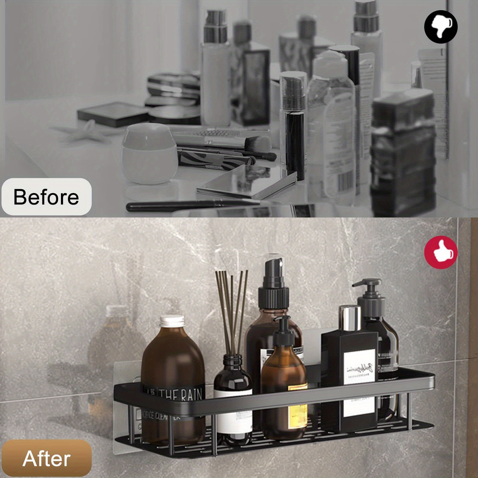 stainless steel no drill corner shelf bathroom kitchen multi Temu New