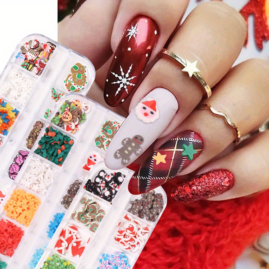 Christmas Nail Art Stickers White Snowflake Gingerbread Man - Temu