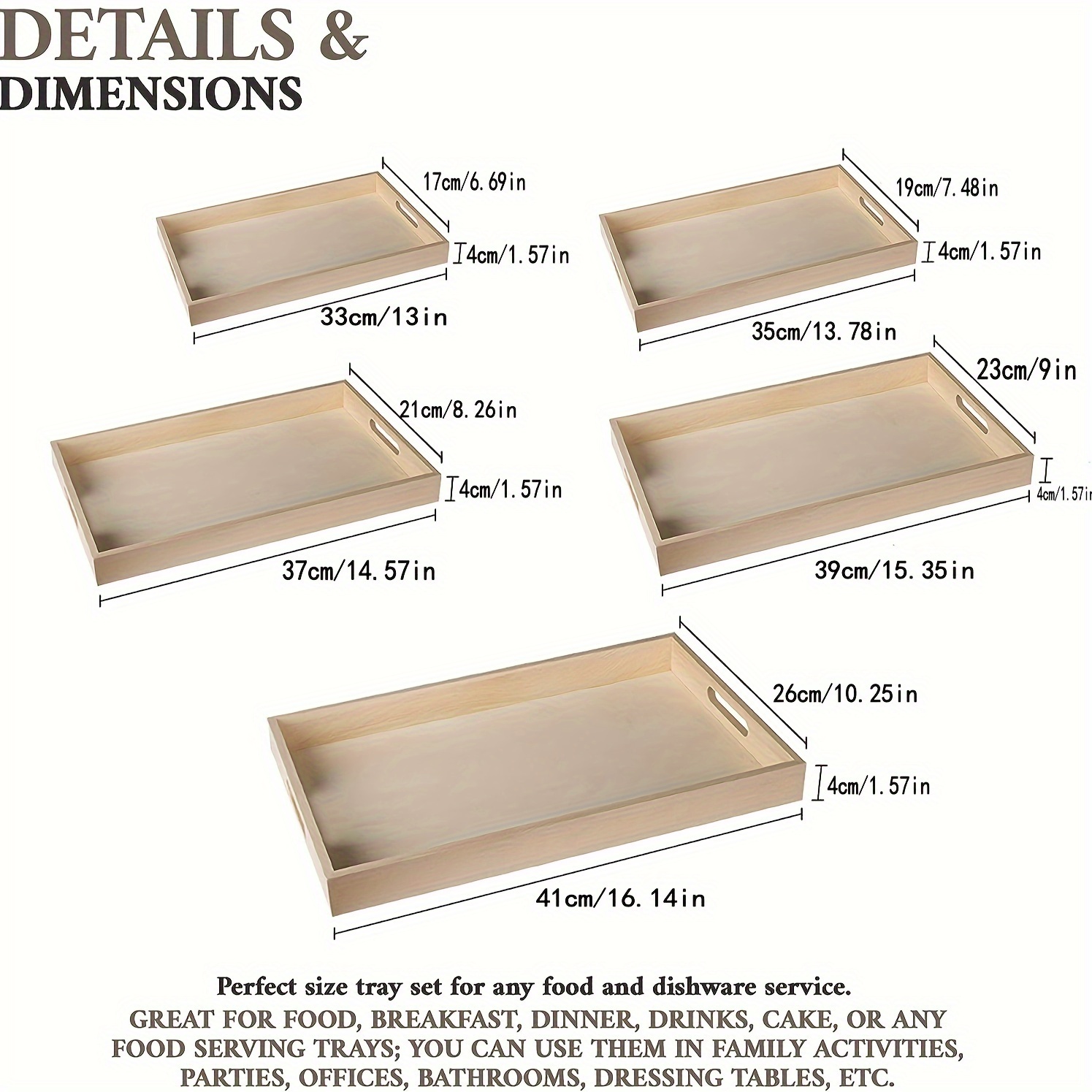 Bathroom Wooden Vanity Tray Simple Rectangular Tray Serving Temu