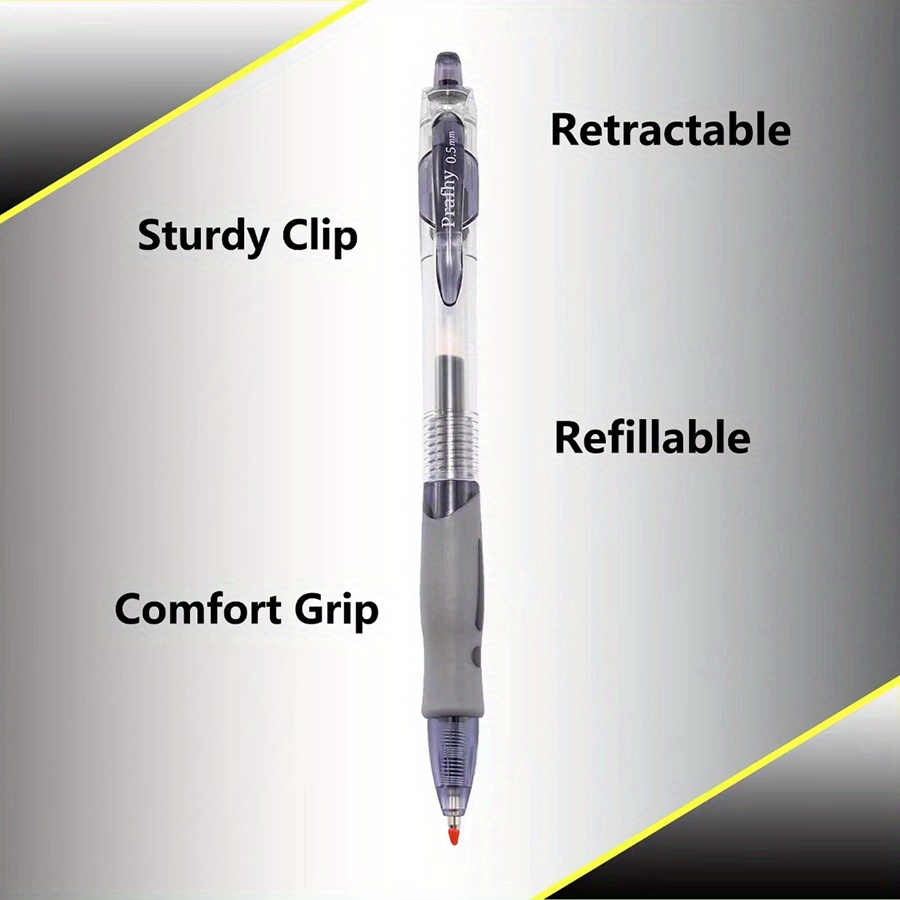 Retractable Gel Ink Roller Ball Pens Bold Point Black Exam - Temu