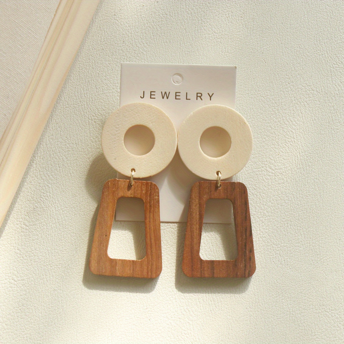 1 Pair Wooden Brown Vacation Party Pendant Earrings Women