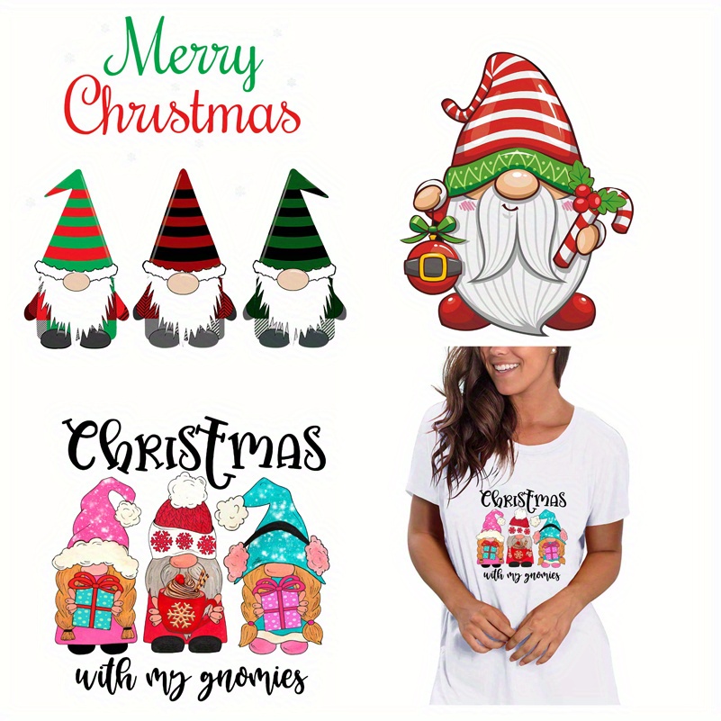Christmas Iron On Decals Transfer Heat Transfer Sticker Iron Temu