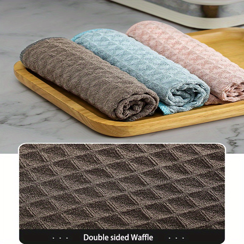 Waffle Square Towel Cleaning Cloth Coffee Bar Absorbent - Temu