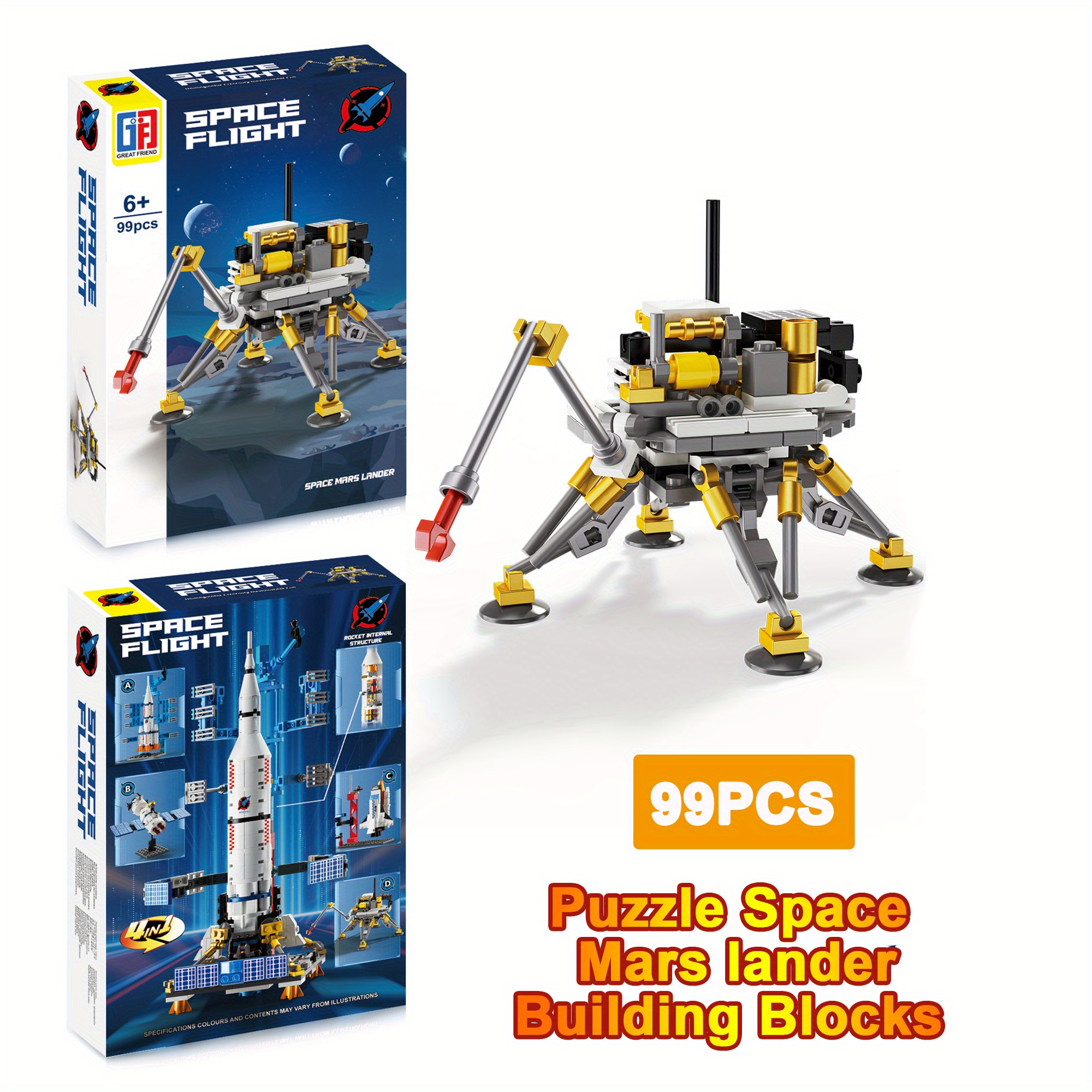 1 Puzzle City Space Building Blocks Rocket Launch Pad Temu