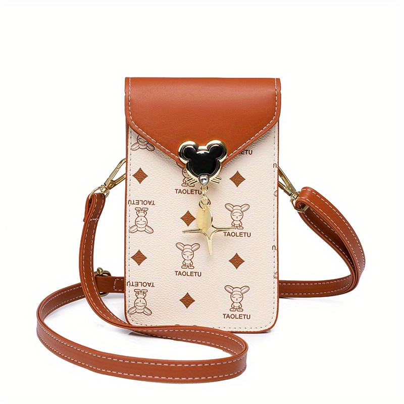 Beige Leather Cell Phone Bags Crossbody Wallet Purses Mini Bags