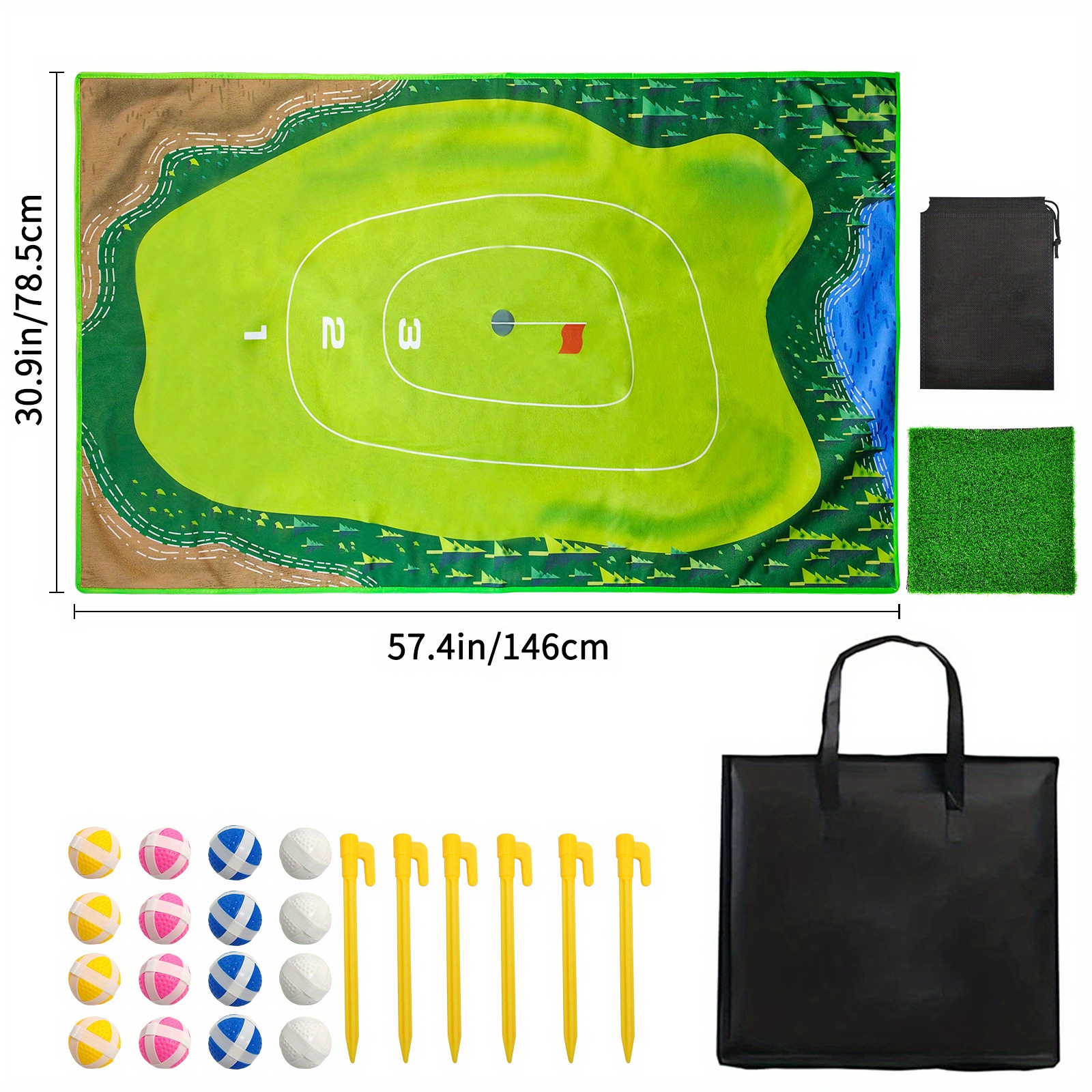 Golf Game Mat Bucket Golf Yard Game Golf Training Aid Equipment, Golf  Simulat Outdoor Games For Adults (no Club Included) - Temu