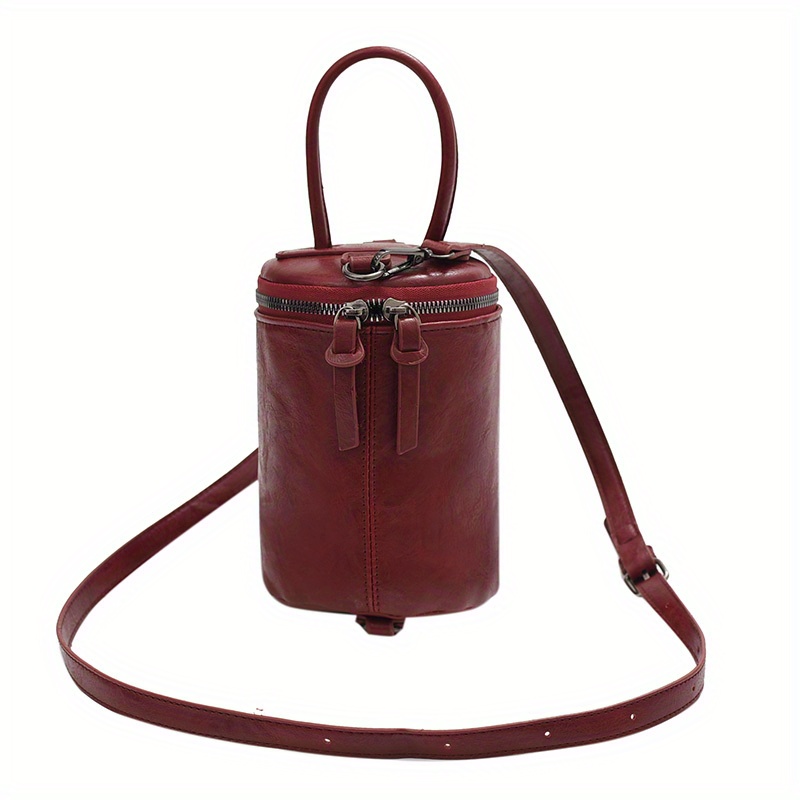 Mini Barrel Satchel Bags Purse Red