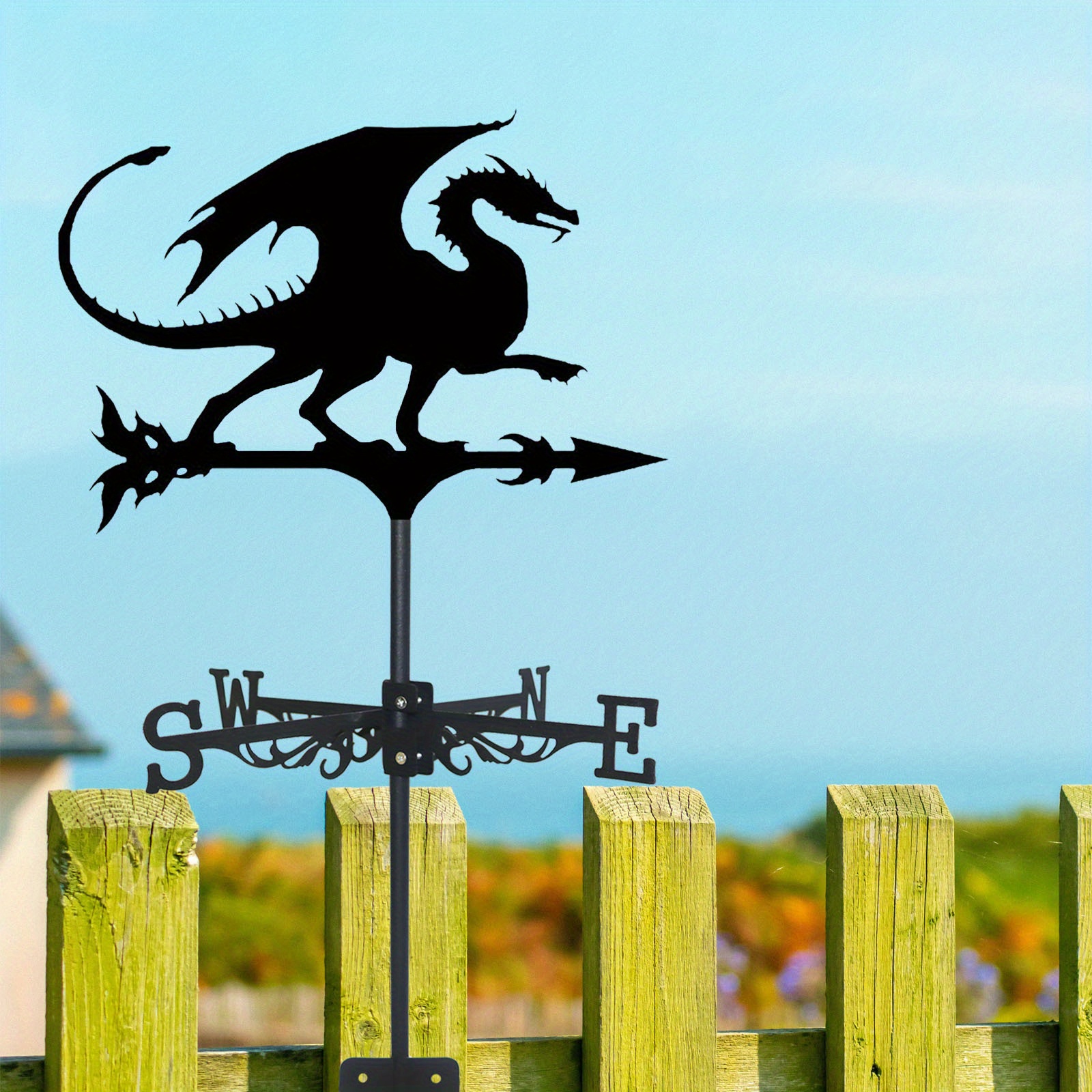 1pc Weather Vane Flying Dragon Silhouette Anti Rust Outdoor Decor Tool ...