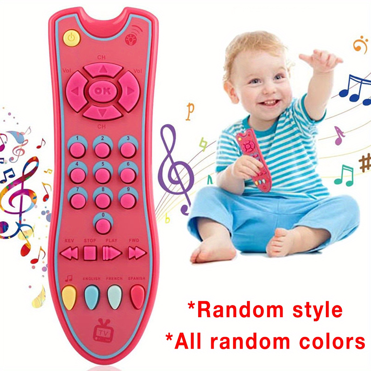 Baby Remote Control Toy/Musical Play With Light And Sound/Early Educational  Realistic Play Remote Baby Musical Toys With Language Teaching For Toddler