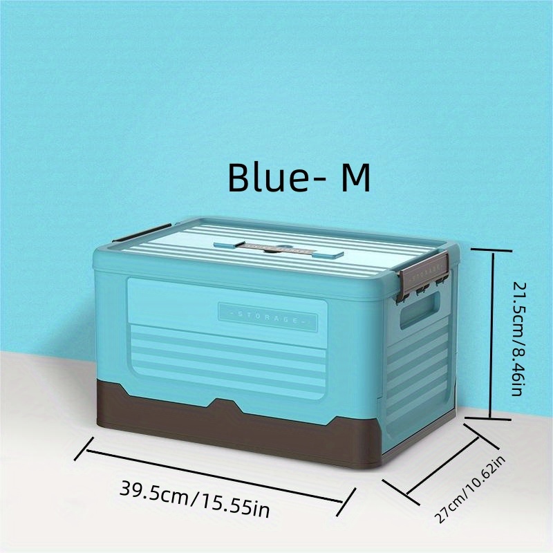 Plastic Foldable Storage Box With Lids Handle Stackable - Temu