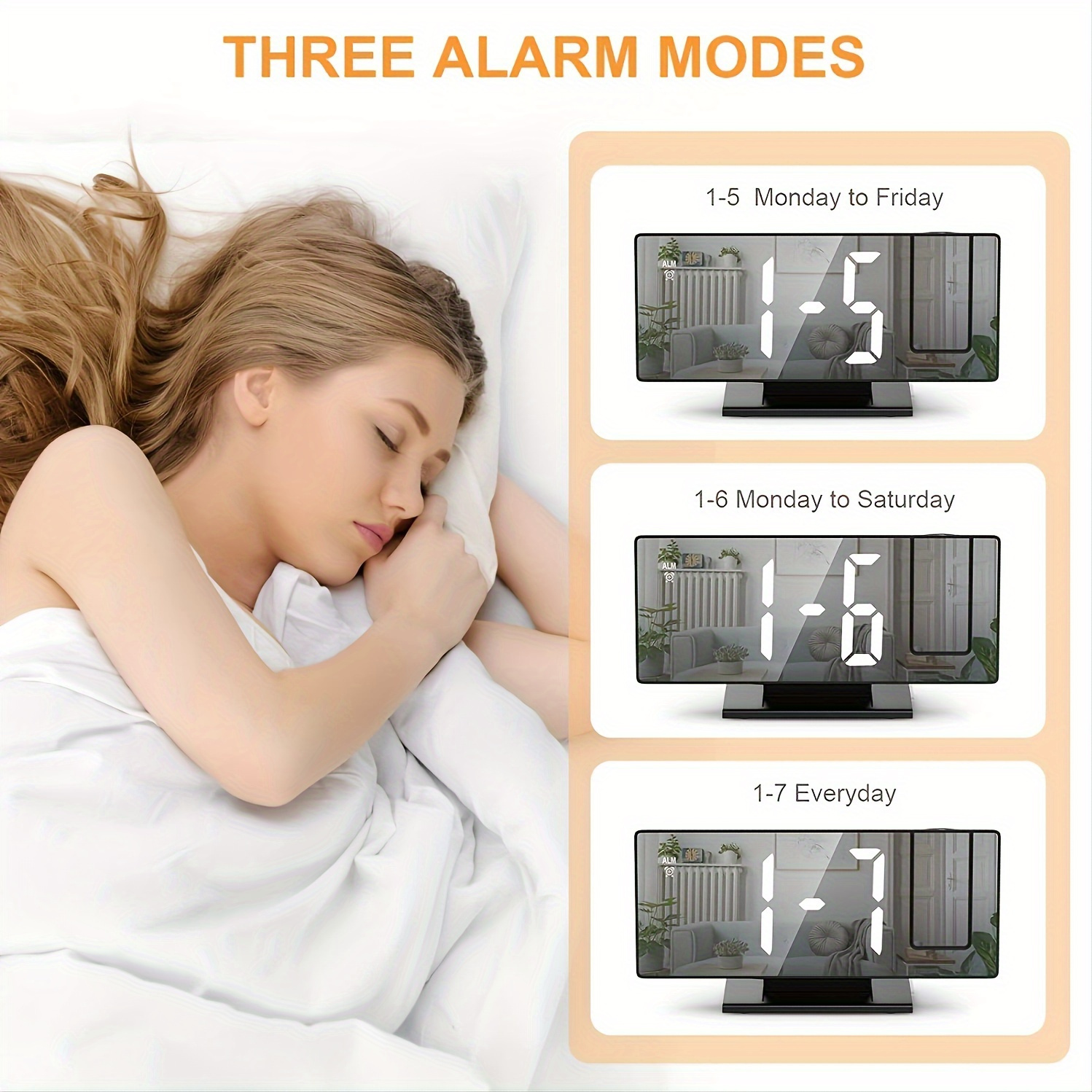 1pc Digital Alarm Clock Digital Clock For Bedroom With Big Led Screen ...