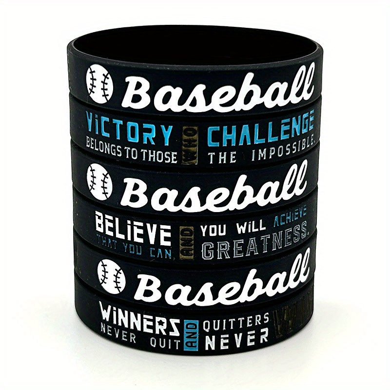 Baseball Rubber Bracelet Silicone Wristband, Men's And Women's Faith  Auspicious Inspirational Sports Fitness Running Baseball Team Bracelet -  Temu
