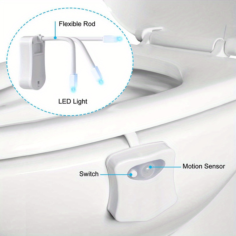 ZK30 Smart PIR Motion Sensor Toilet Seat Night Light 8/16 Colors Water –  eminee
