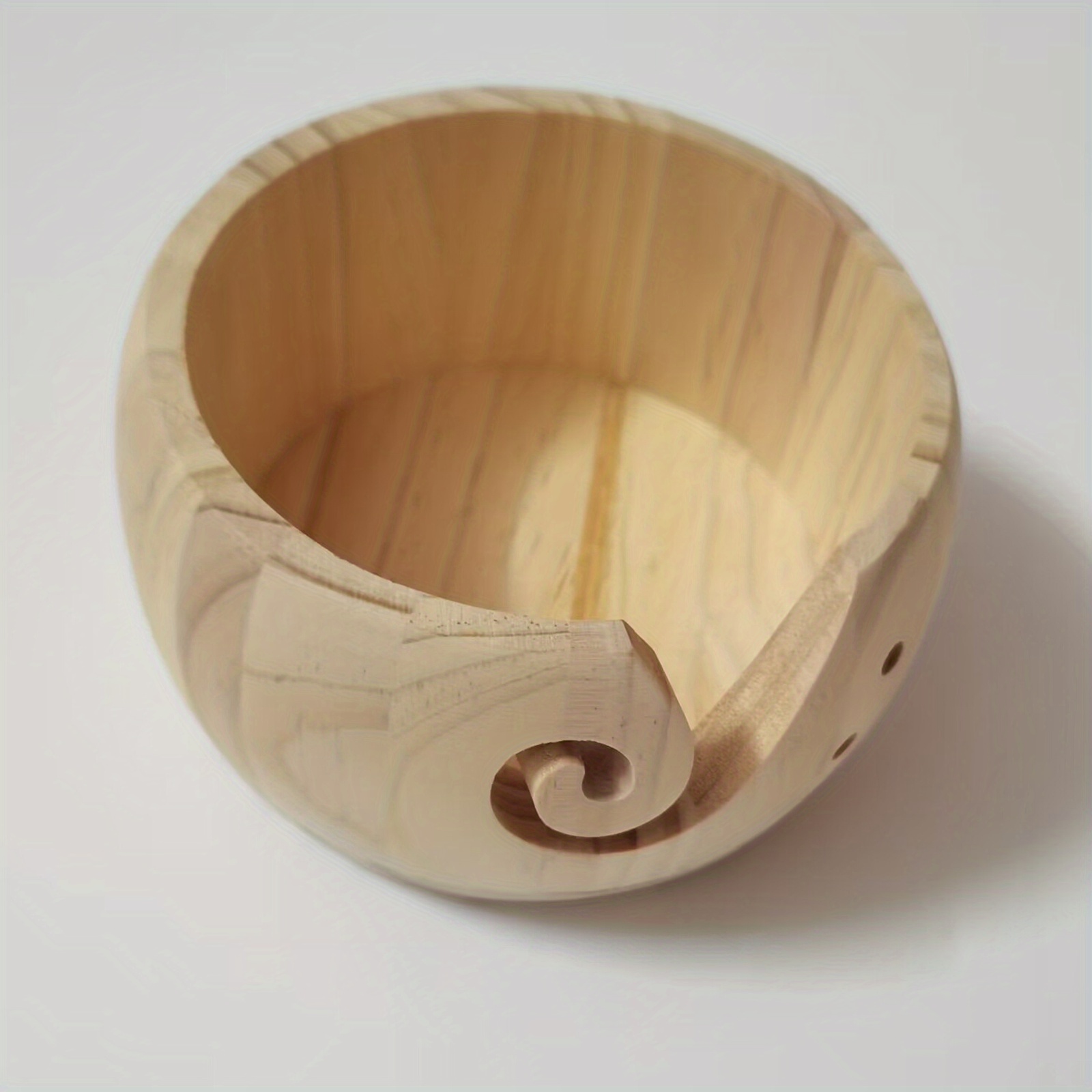 Wooden Yarn Bowl Diy Yarn Storage Container Round Yarn Temu