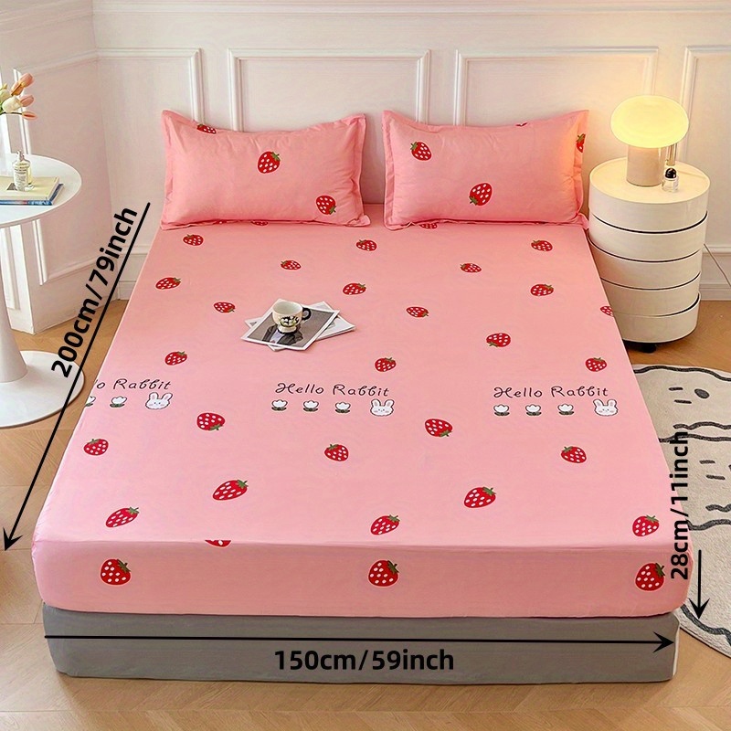 Cute Bear Fitted Sheet Set Dustproof Non slip Mattress - Temu