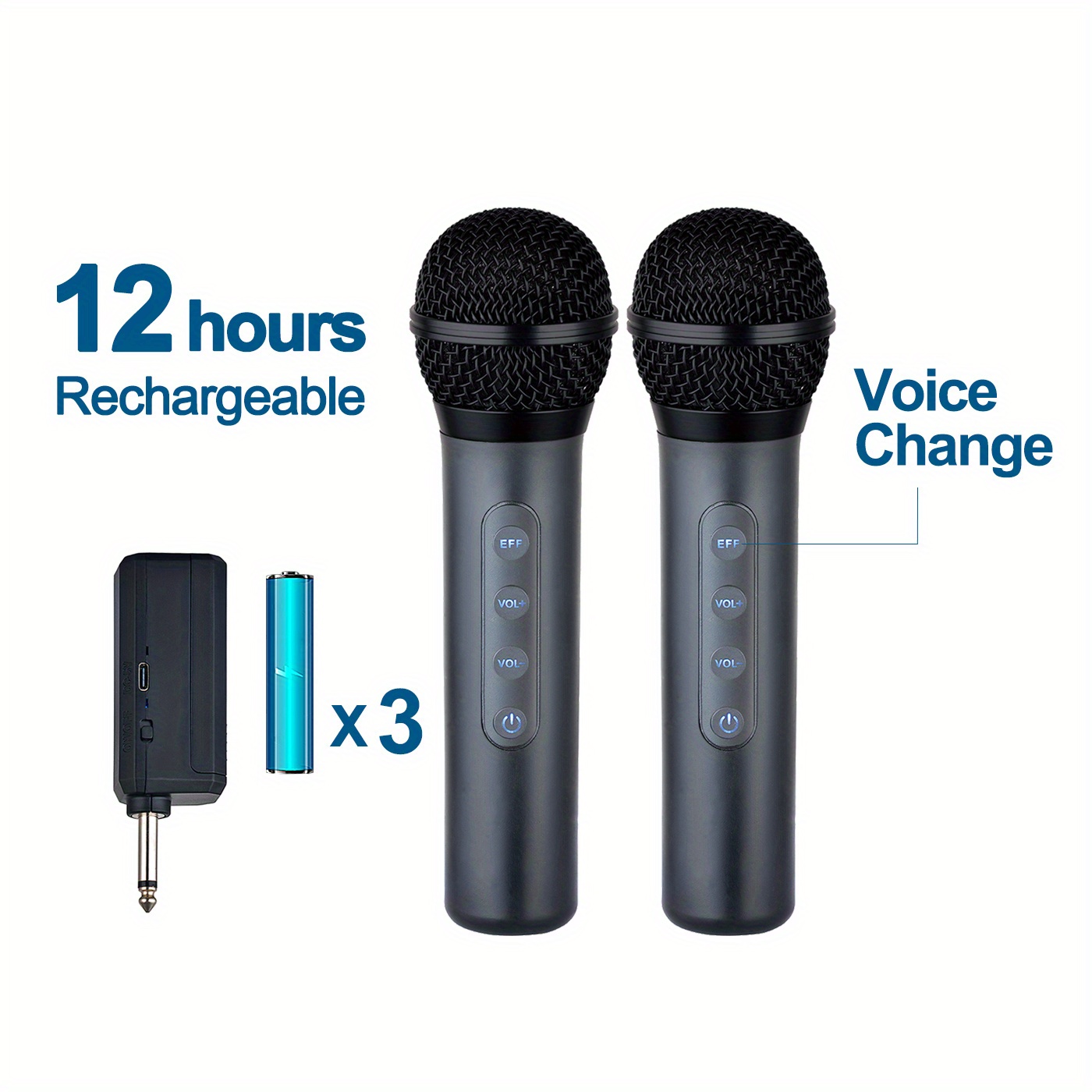 Heikuding Dual Universal Wireless Microphone Cordless Mic Temu