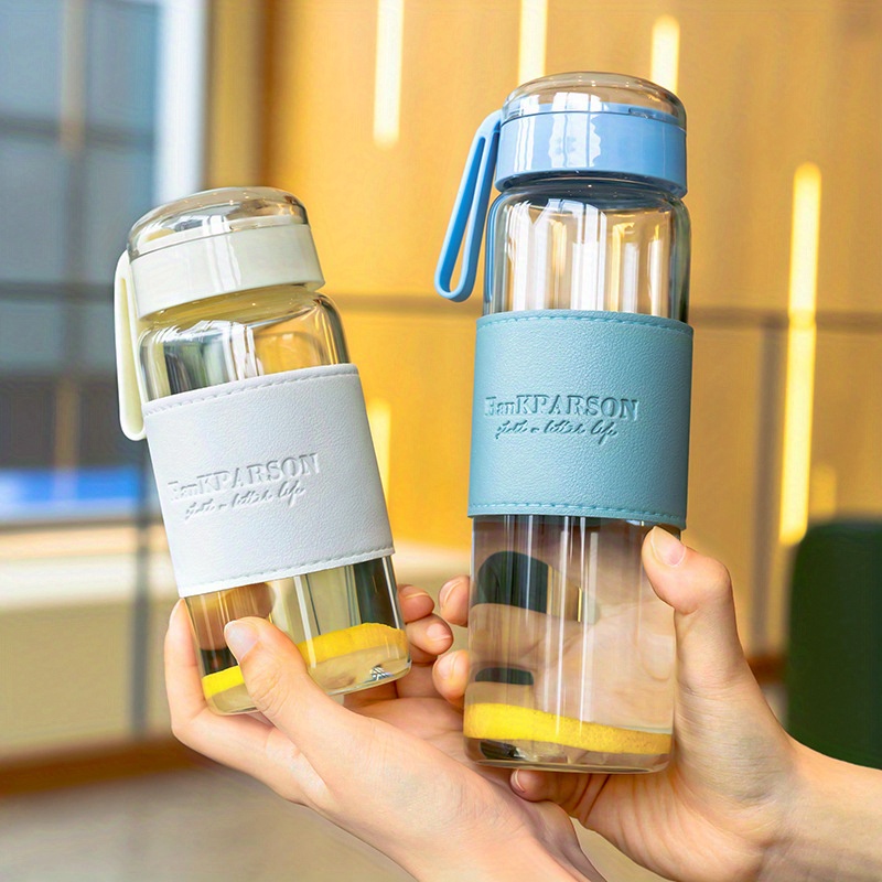 550 ML New Glass Water Bottles With Straw Tea Infuser Filter Clear