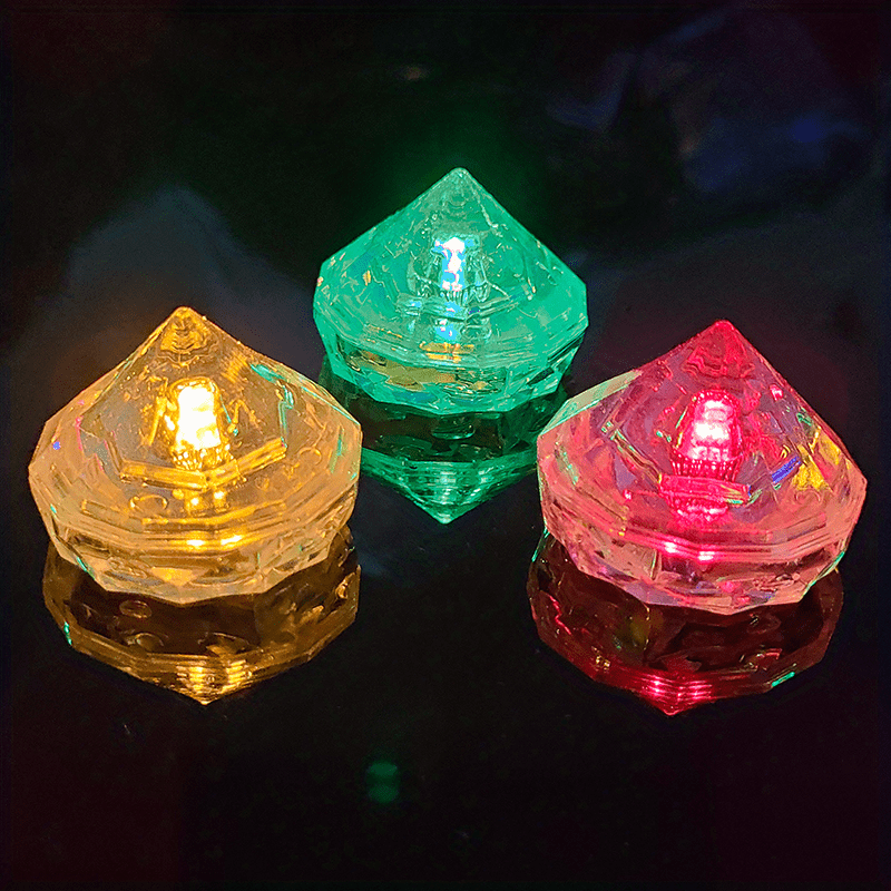 Cubo Ghiaccio A Forma Diamante Led Colorati E Glitter Luce - Temu Italy