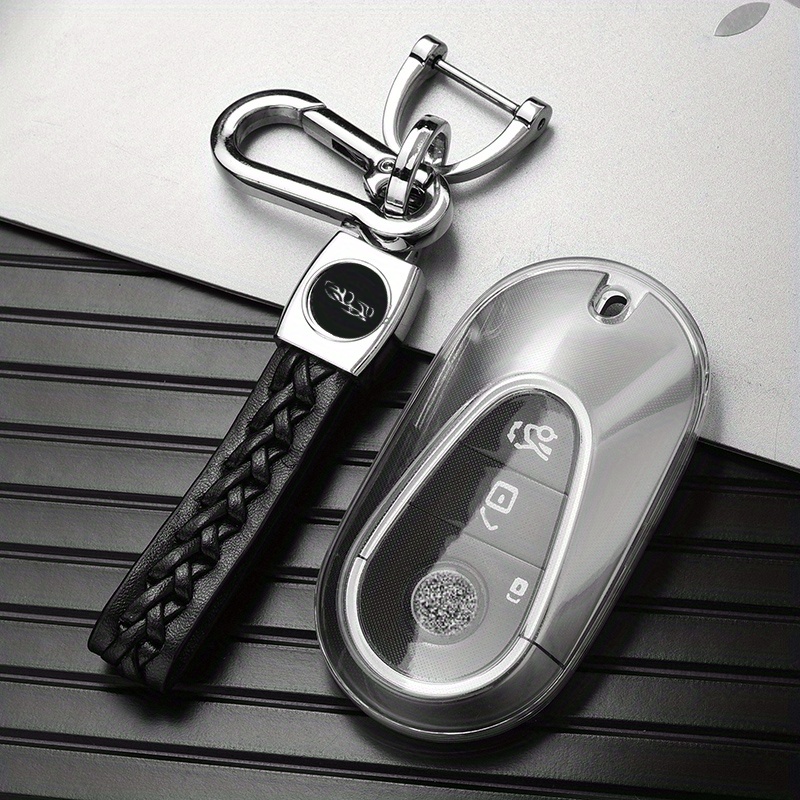 Genuine Leather Car Key Fob Case Cover For Mercedes Benz C S W206 W223 S350  S400