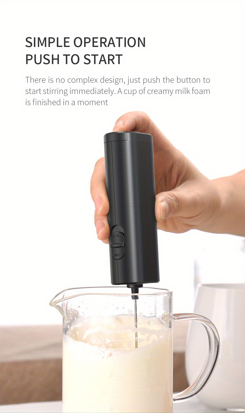 Upgraded Mini Portable Handheld Milk Frother For Coffee And Other Beverages  - Battery Operated Stirrer And Mixer For Frappuccinos, Lattes, Milk And  Matcha - Great For Brewing On The Go! - Temu