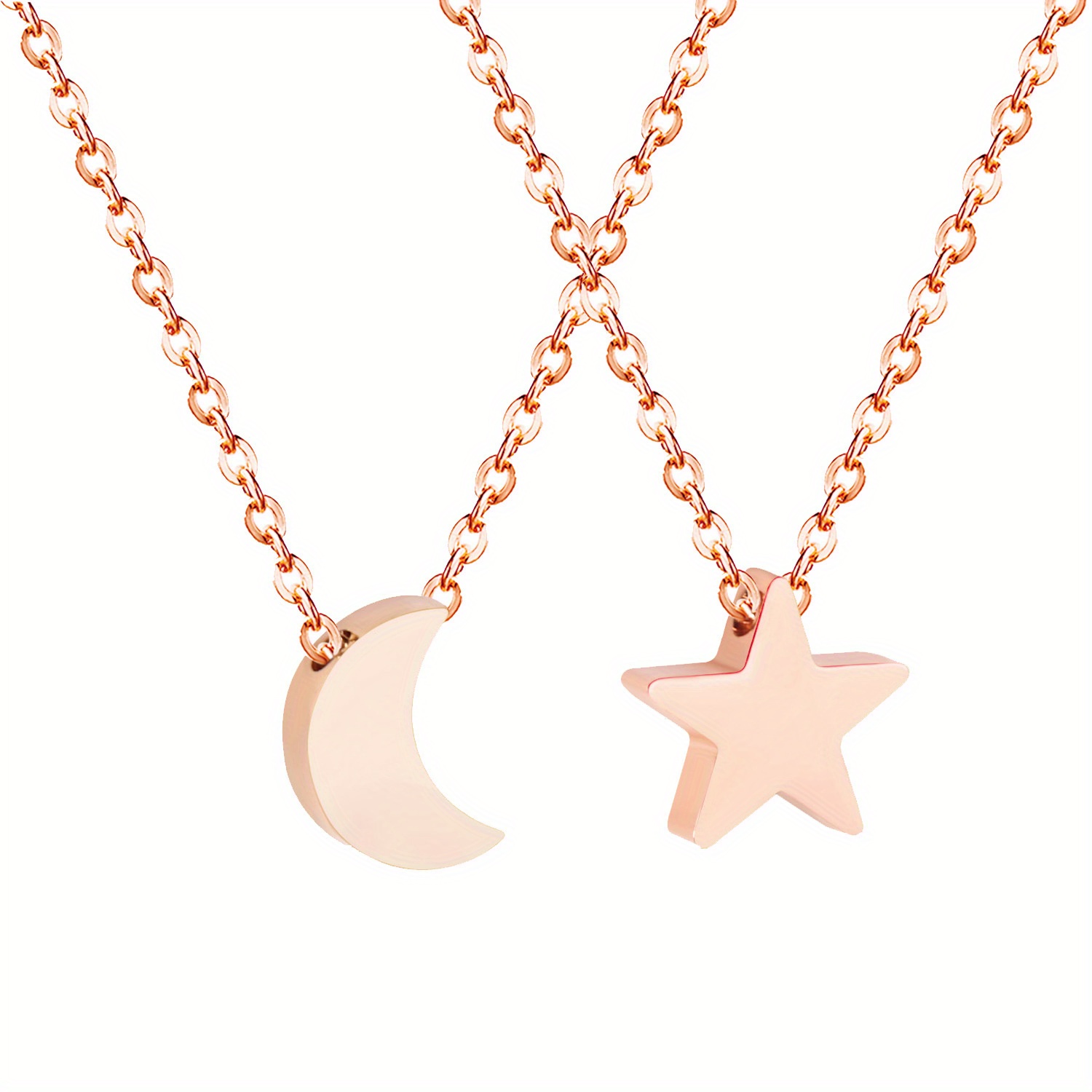 Gold Necklace Girls Simple  Moon Pendant Necklace Simple