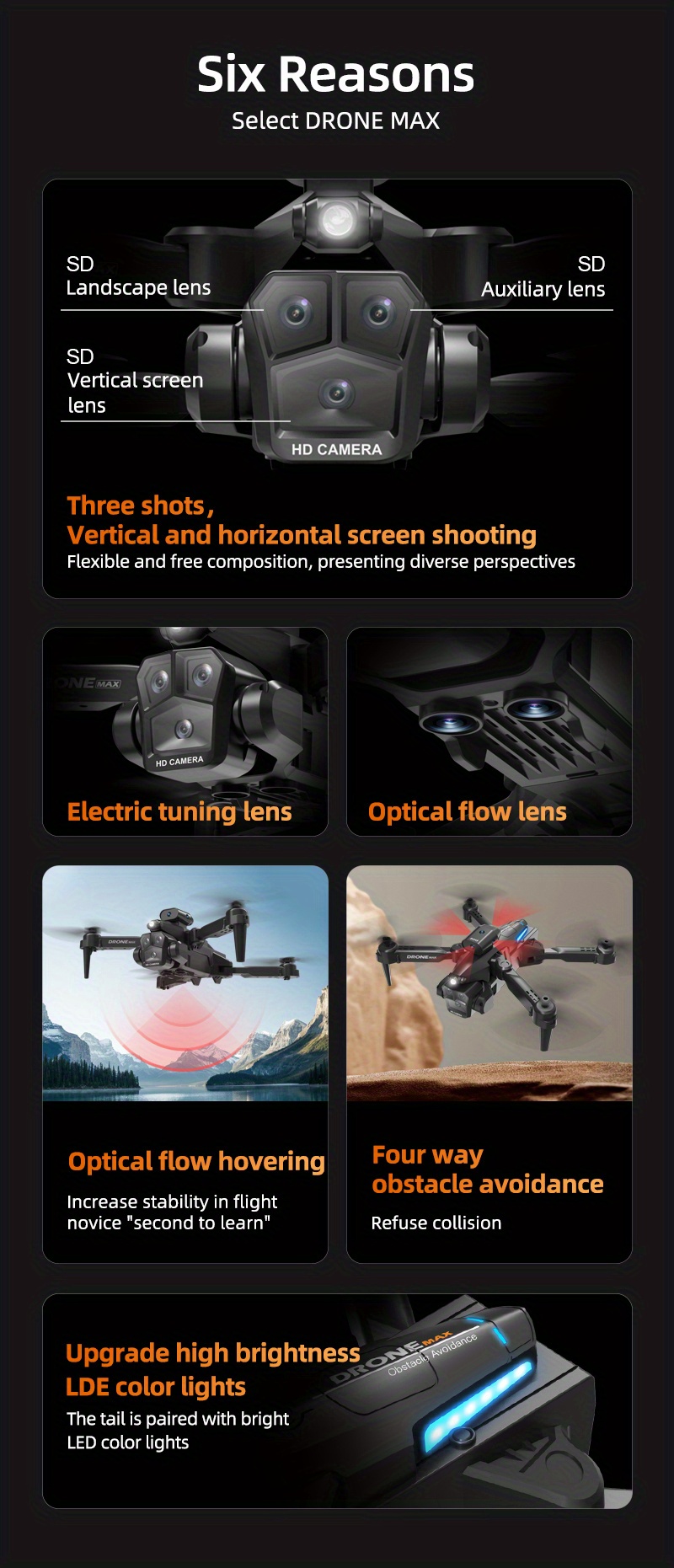 t9 black optical flow triple camera mini remote control drone with sd triple camera 2 3 batteries esc camera 360 obstacle avoidance wifi fpv headless mode track flight foldable four axis aircraft details 1