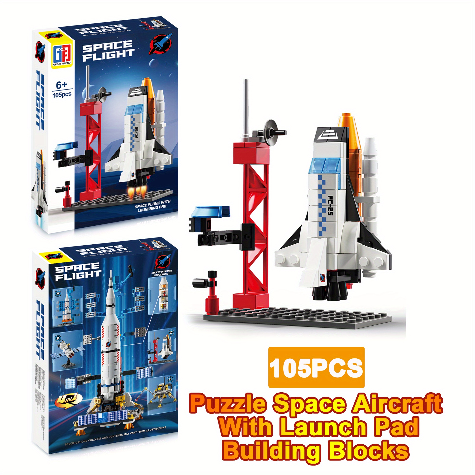 1 Puzzle City Space Building Blocks Rocket Launch Pad Temu