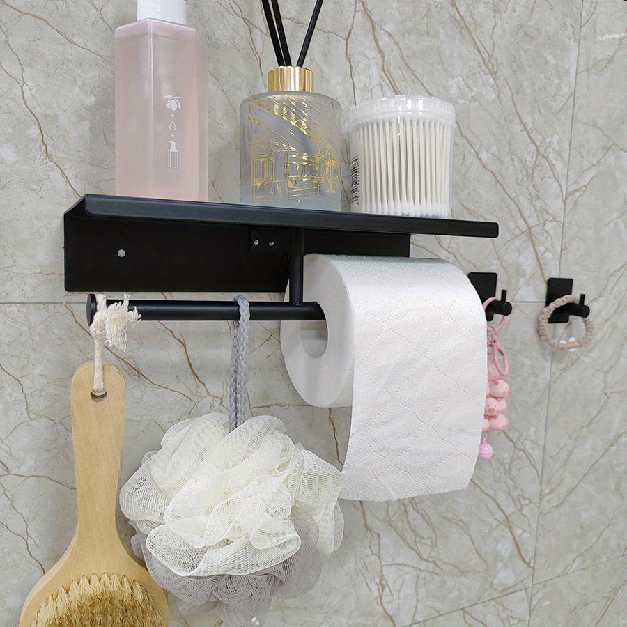 Double Toilet Paper Holder with Shelf, Commercial Toilet Paper