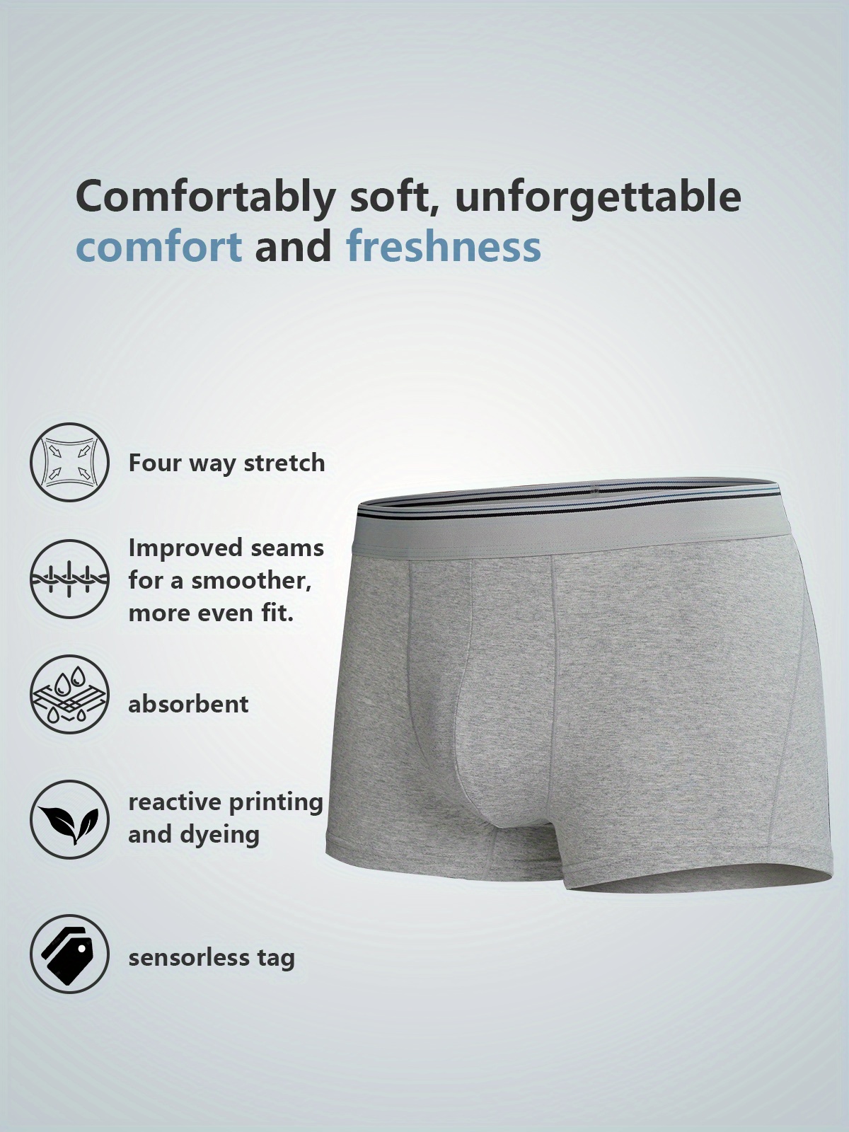 Seamless trunks, comfortable fit, black, Men's Underwear