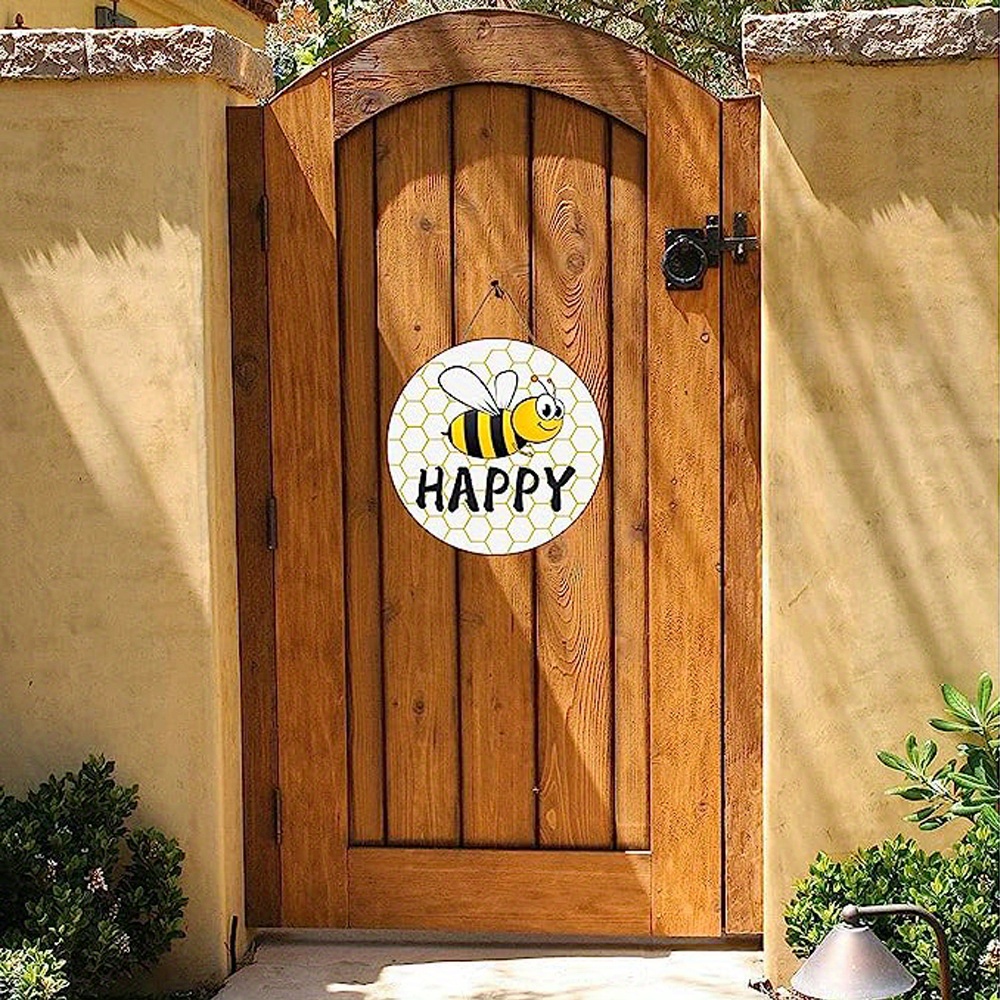 Bee Happy Door Tag - Bumble Bee Decor - Door Decor - Front Door