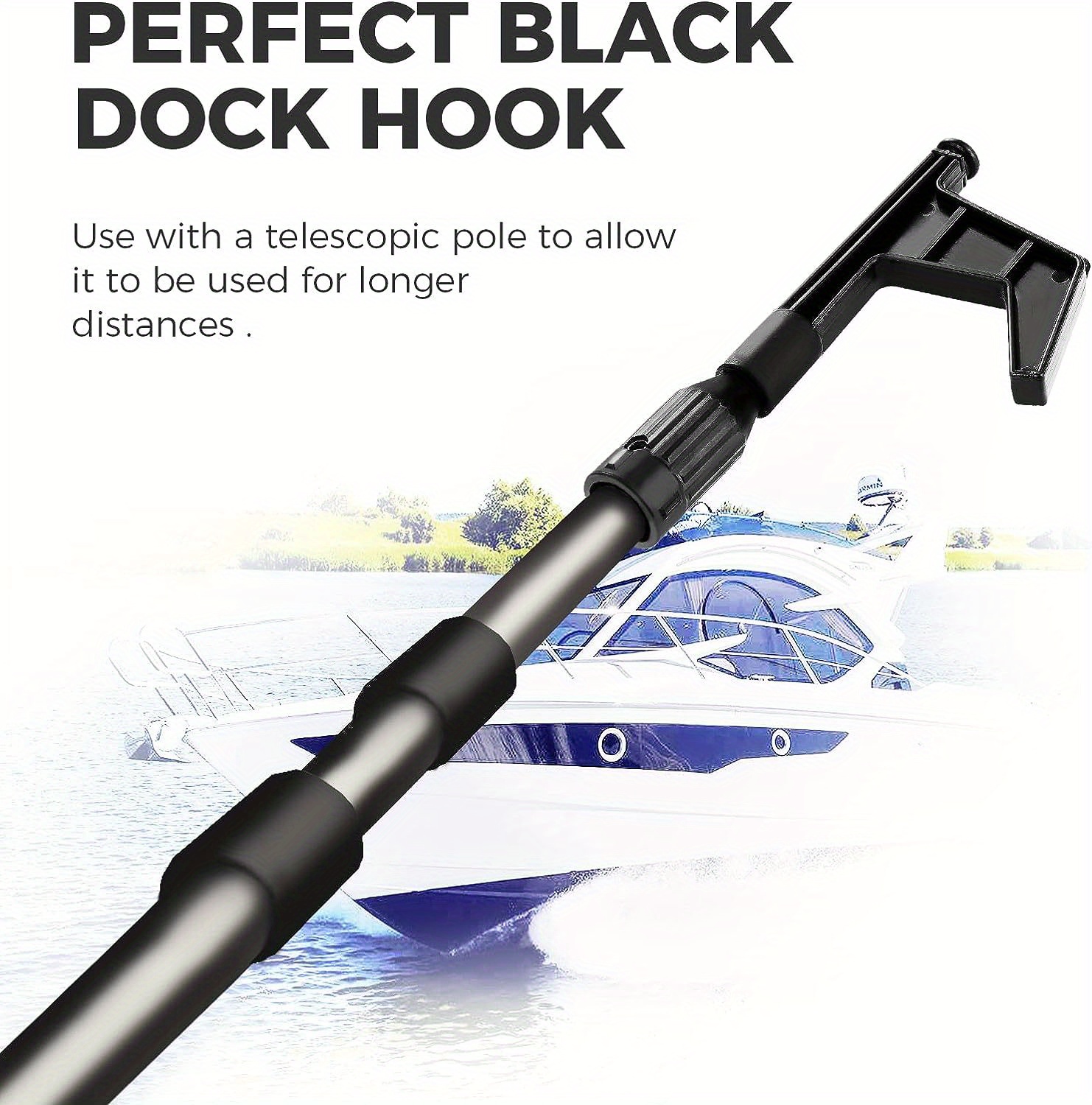 1 Pcs Boat Hook Attachment 8 26 X4 13 Black Nylon Hook Head