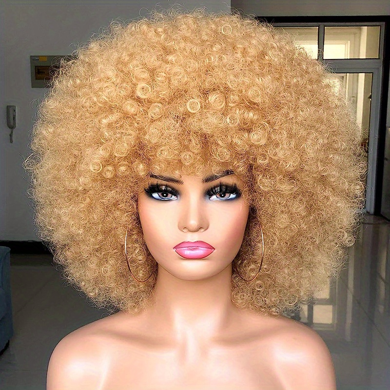 Parrucche Afro Donne Parrucca Afro Crespa Corta Riccia Anni - Temu Italy