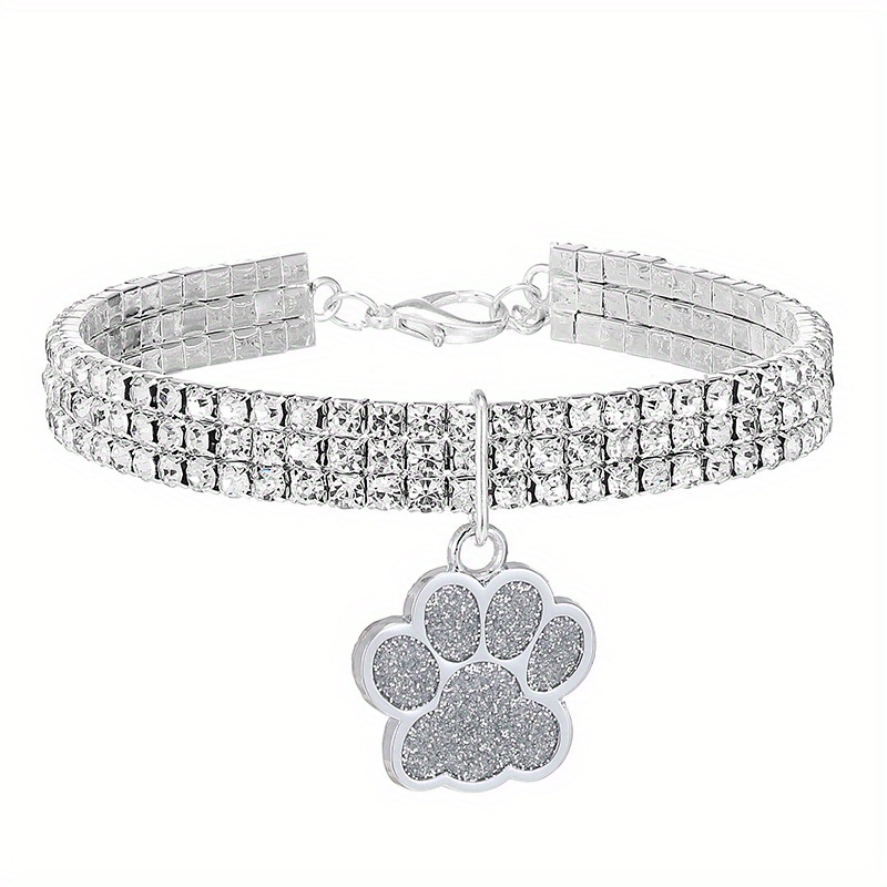 Silver dog collar top necklace