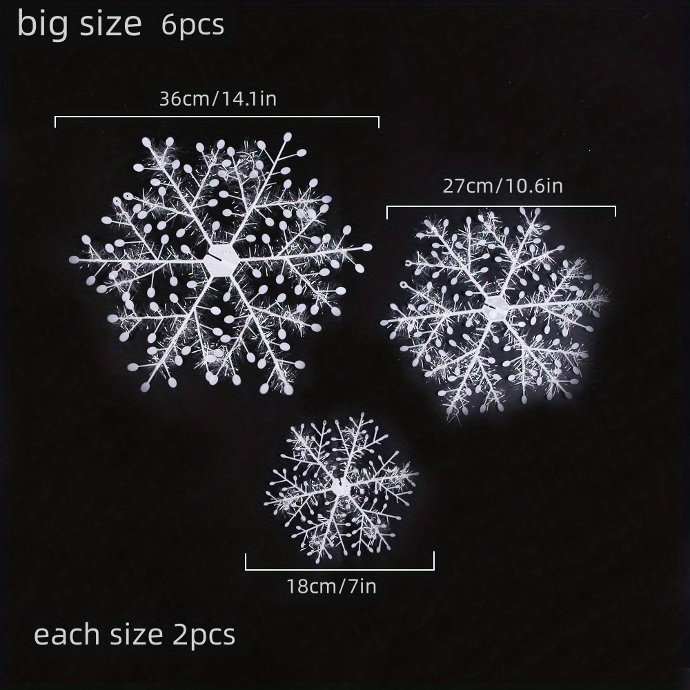 Large Snowflake Pendant Christmas Decorations White Christmas Snowflake -  Temu