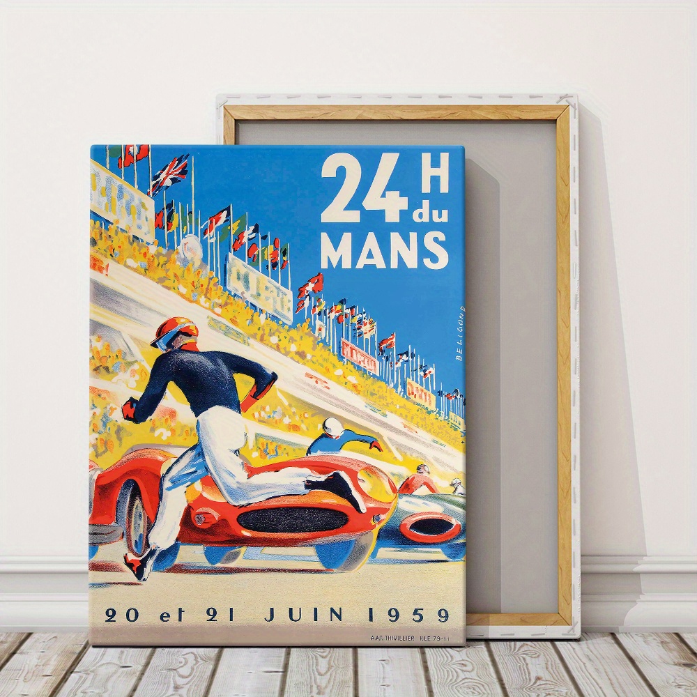 Framed Modern Canvas Painting Racing Car Painting On Canvas Temu