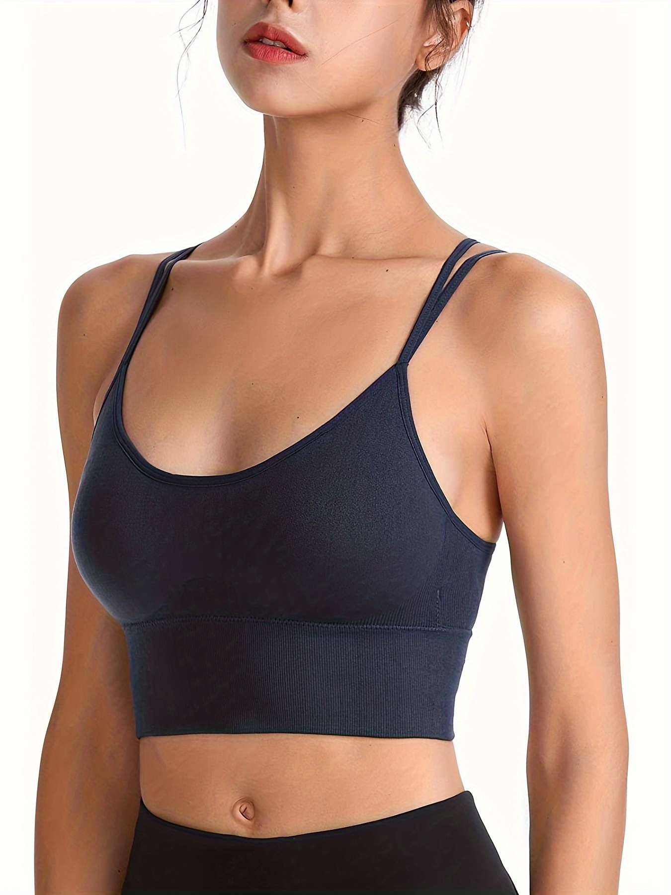 Plus Size Sports Bra Women's Plus Solid Shockproof - Temu